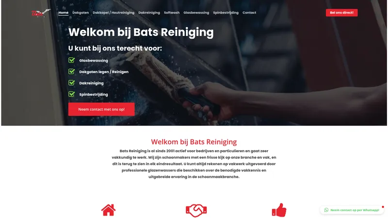 Website van Bats Reiniging