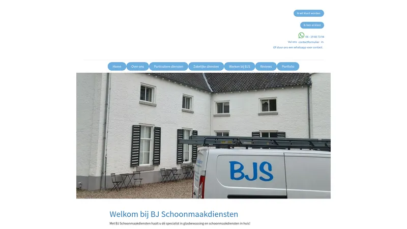 Website van BJ Schoonmaakdiensten