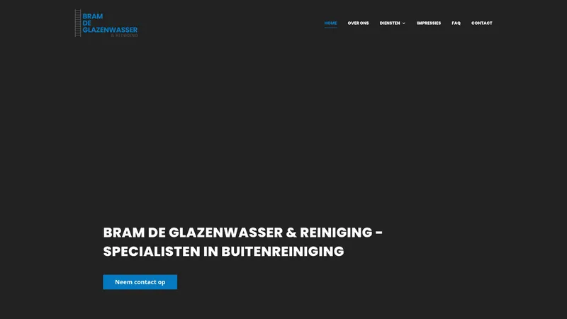 Website van BRAM DE GLAZENWASSER & REINIGING