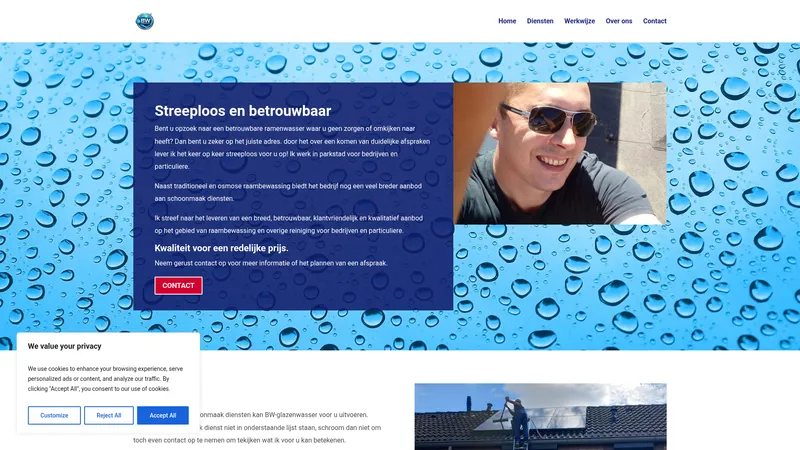 Website van bw-glazenwasser