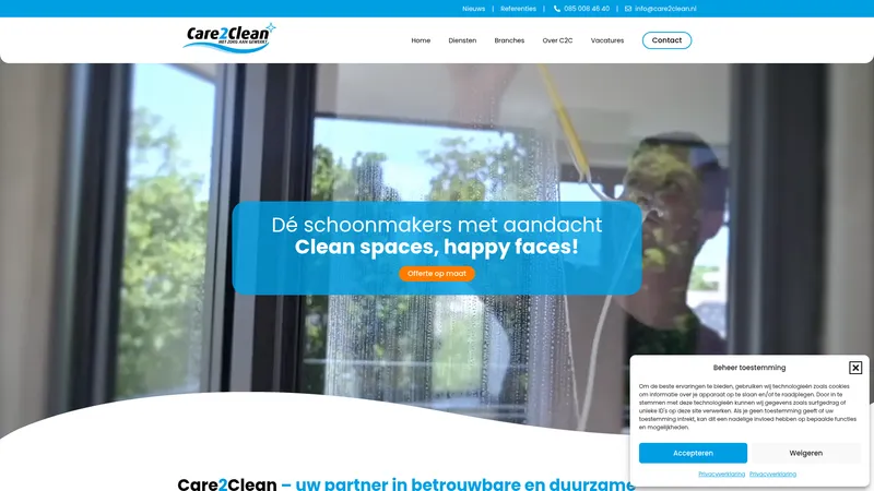 Website van Care 2 Clean