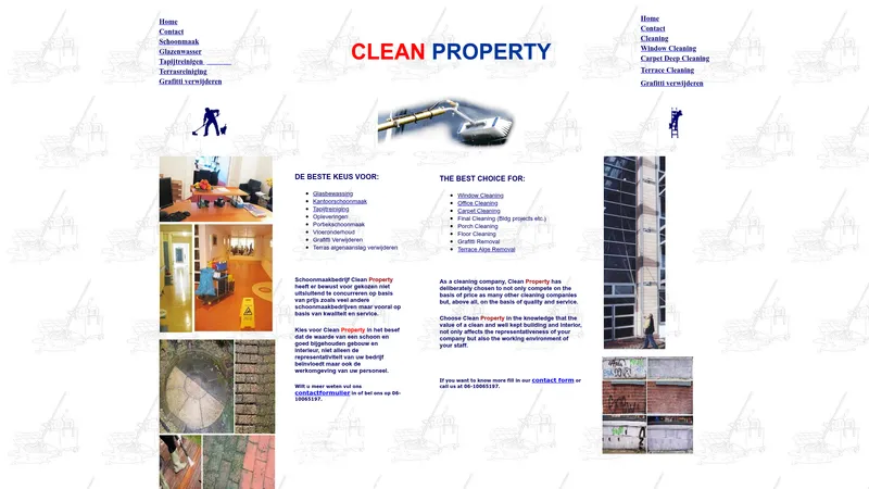 Website van Clean Property