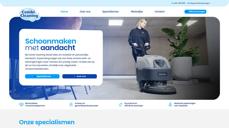 Website van Combi Cleaning