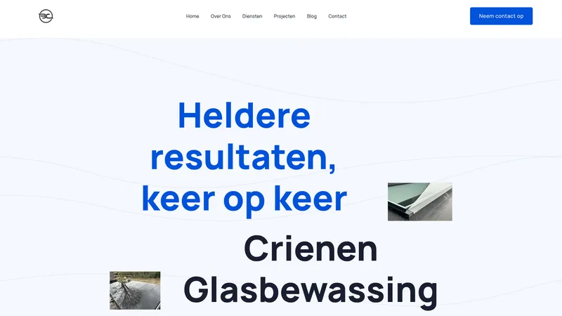 Website van Crienen Glasbewassing