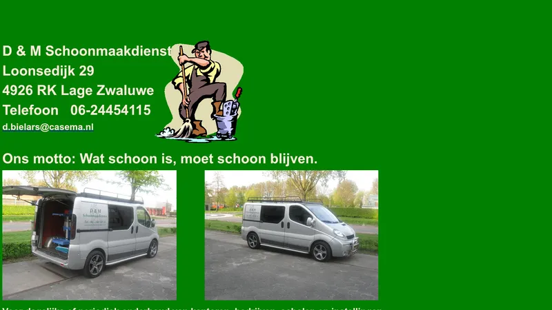 Website van D & M Schoonmaakdiensten