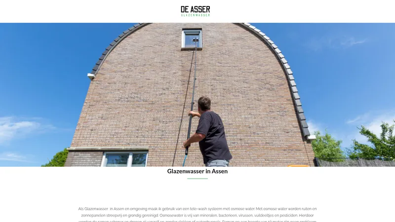Website van De Asser Glazenwasser