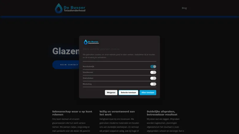Website van De Busser Totaalonderhoud