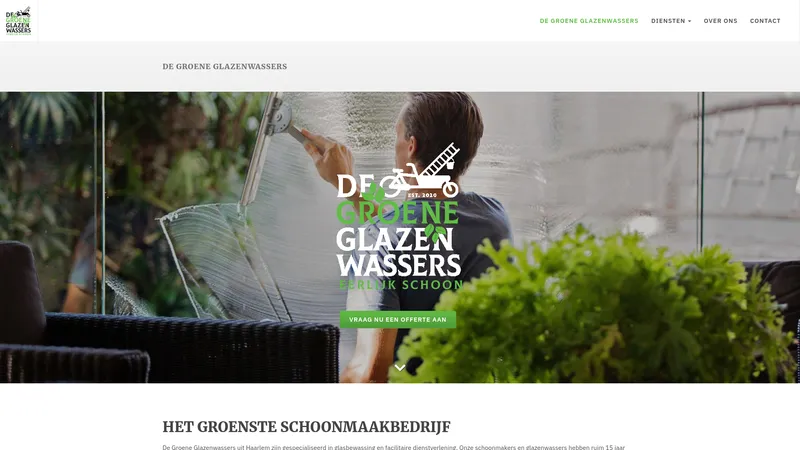 Website van De Groene Glazenwassers