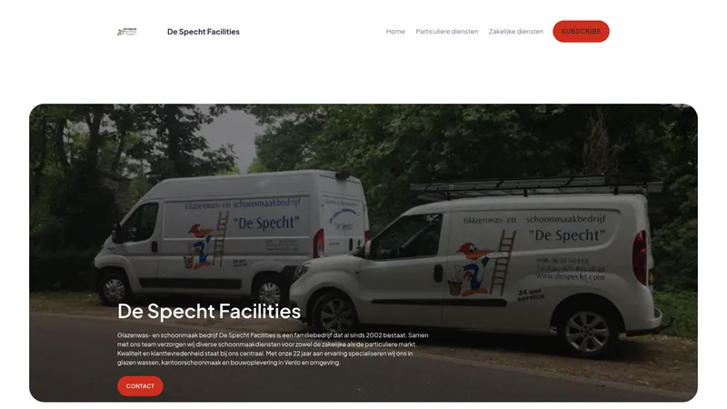Website van De Specht Facilities