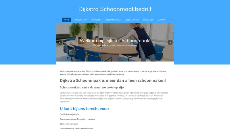 Website van Dijkstra Glazenwasser