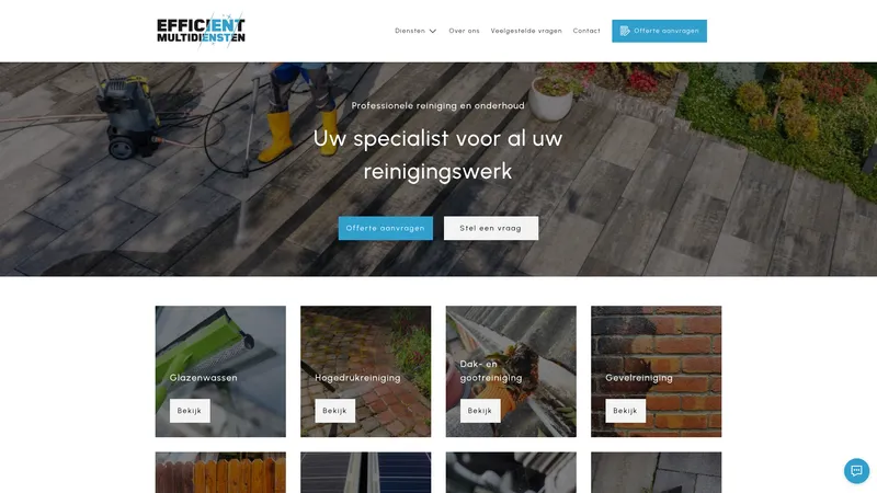 Website van Efficient Multidiensten