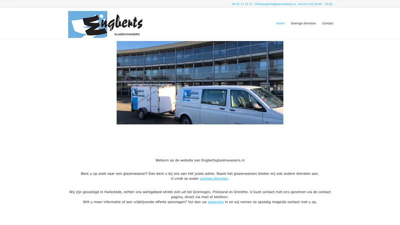 Website van Engberts glazenwassers
