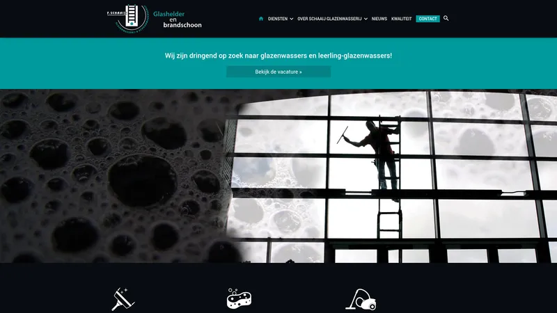 Website van F. Schaaij Glazenwasserij