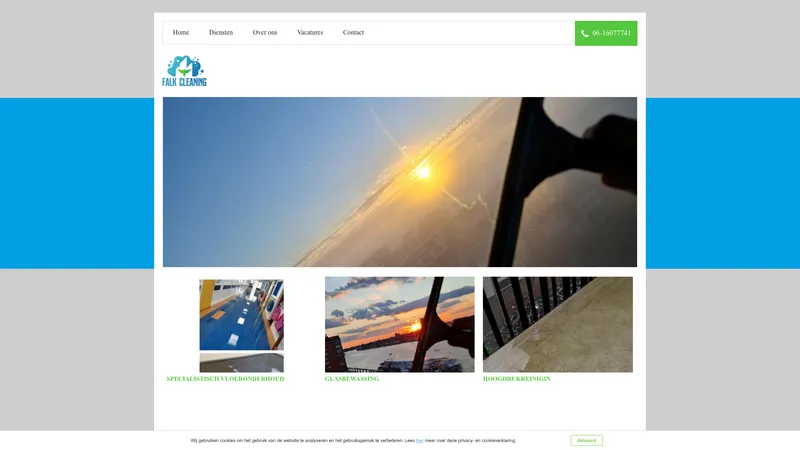 Website van Falk Cleaning