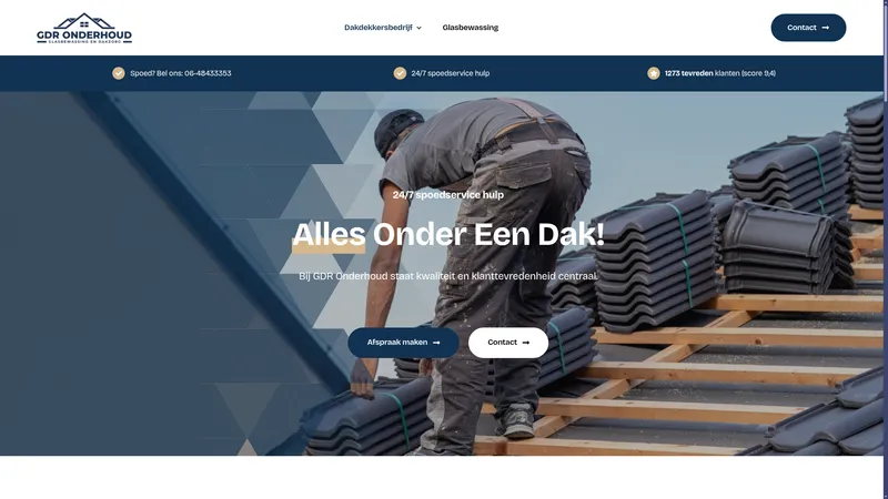 Website van GDR Onderhoud