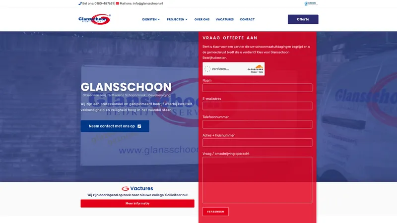 Website van Glansschoon Bedrijfs-Service