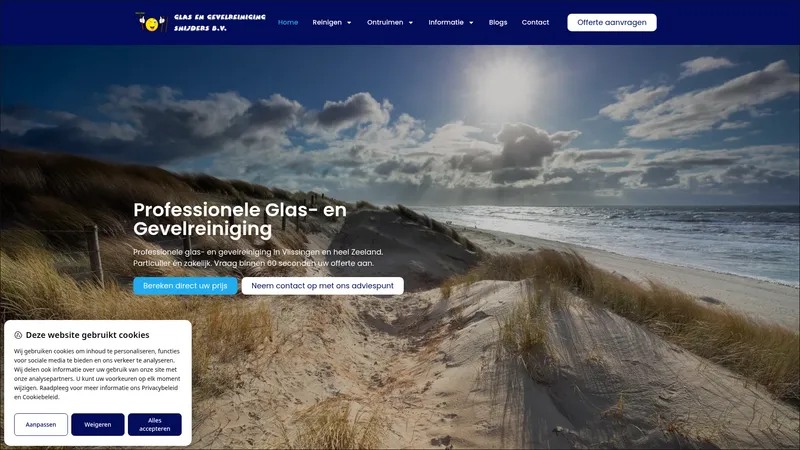 Website van Glas- en Gevelreiniging Snijders