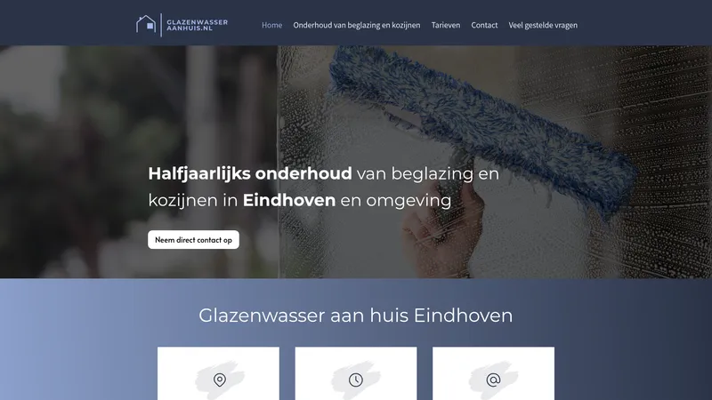 Website van Glazenwasser aan Huis Eindhoven