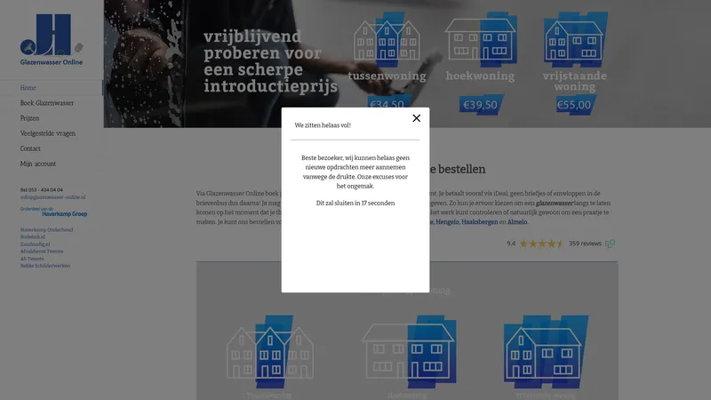 Website van Glazenwasser online