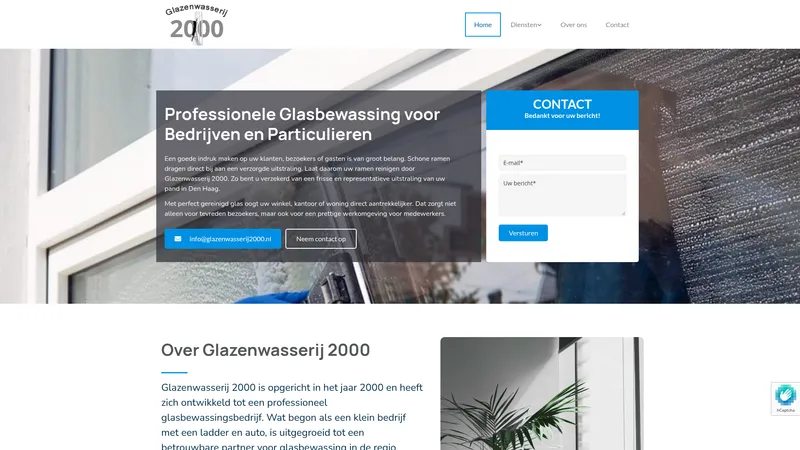 Website van Glazenwasserij 2000