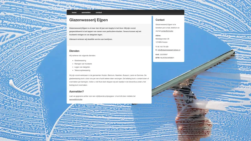 Website van Glazenwasserij Eijpen