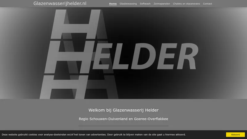 Website van Glazenwasserij Helder