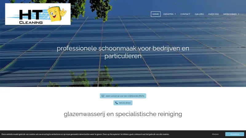 Website van Glazenwasserij ht cleaning