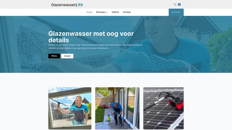 Website van Glazenwasserij RS
