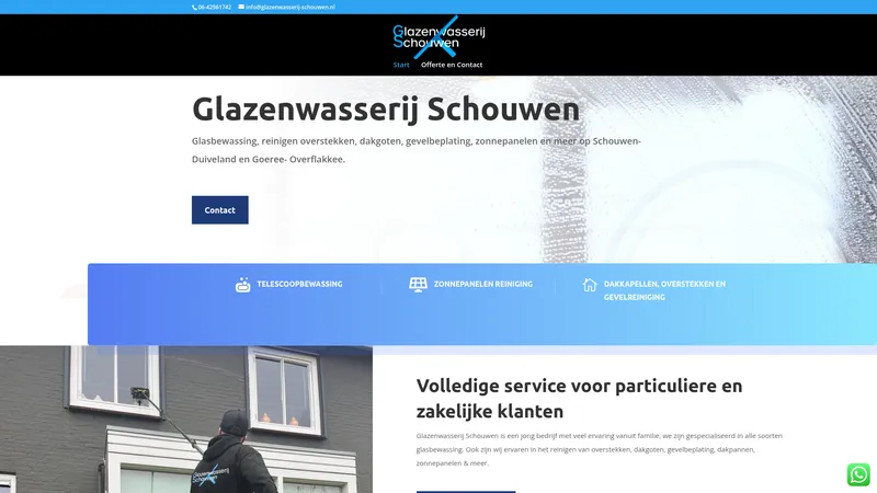 Website van Glazenwasserij-schouwen