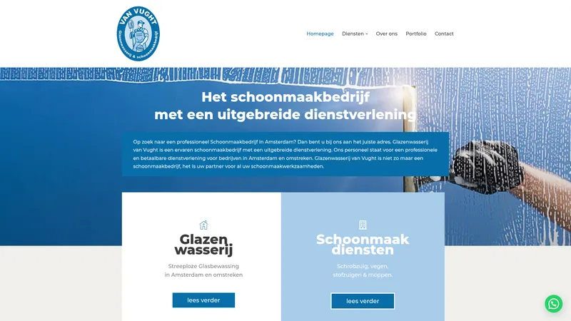 Website van Glazenwasserij van Vught