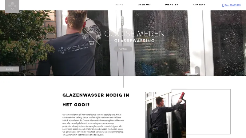 Website van Gooise Meren Glasbewassing