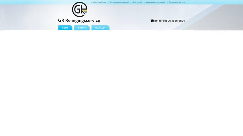 Website van GR Reinigingsservice