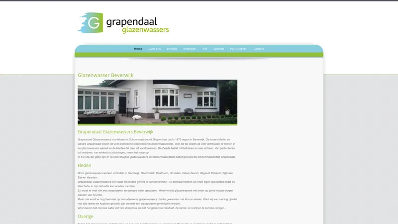 Website van Grapendaal Glazenwassers