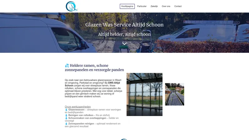 Website van GWS Altijd schoon