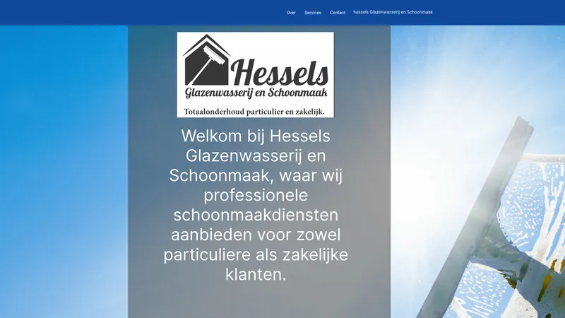 Website van Hessels Glazenwasserij en schoonmaak