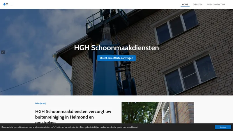 Website van HGH-Schoonmaakdiensten