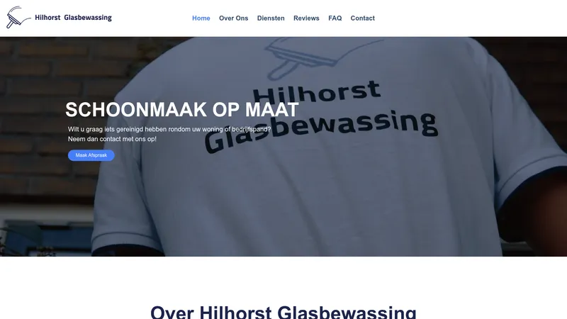 Website van Hilhorst Glasbewassing
