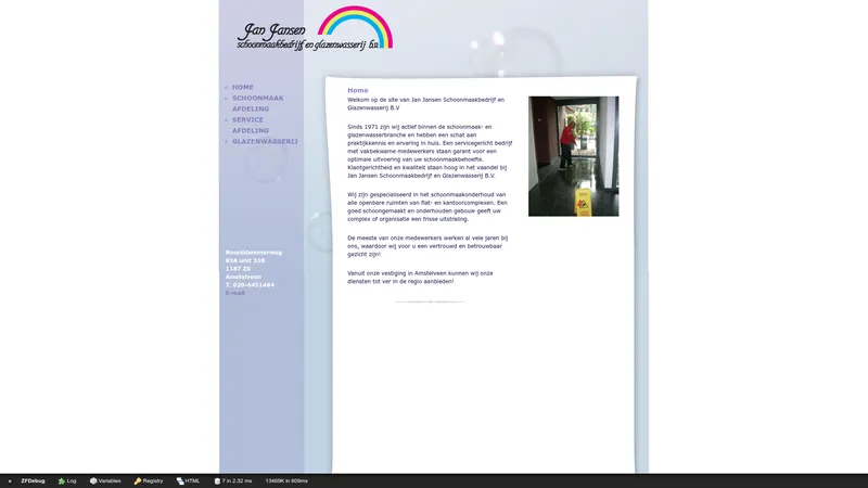 Website van Jan Jansen Schoonmaakbedrijf en Glazenwasserij