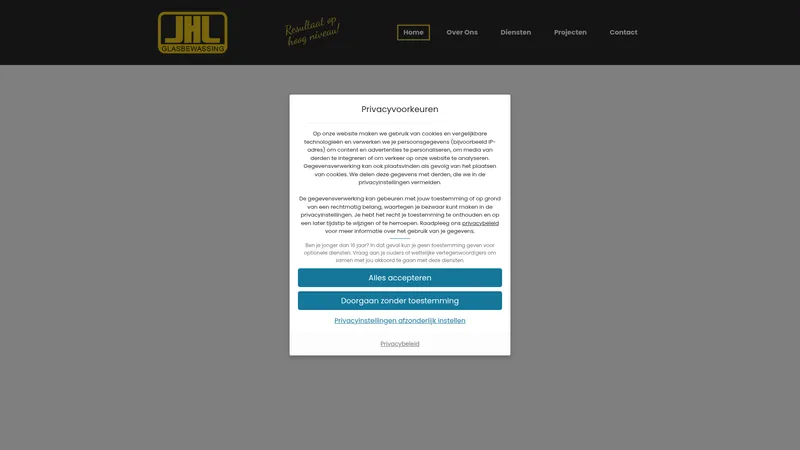 Website van JHL Glasbewassing