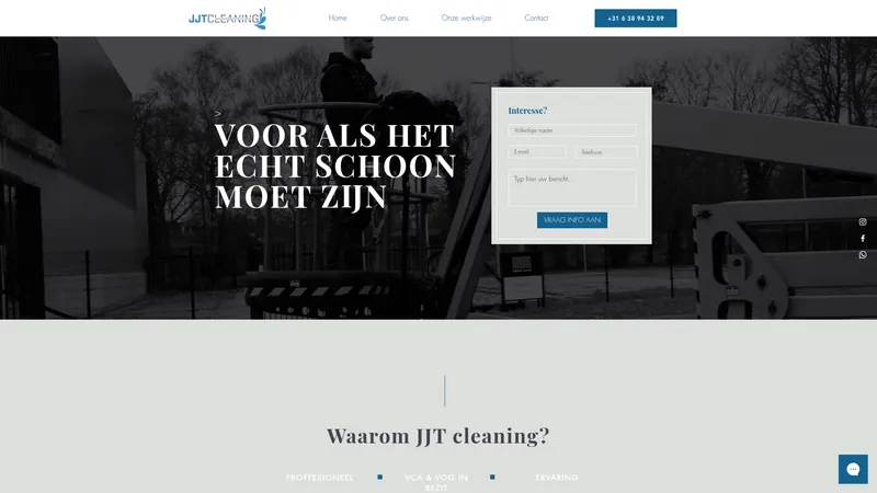 Website van JJT Cleaning