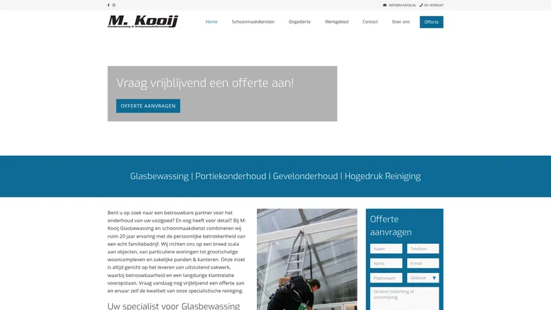 Website van M. Kooij Schoonmaakdiensten