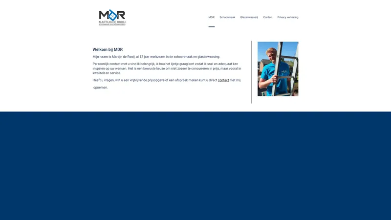 Website van MDR Schoonmaak en Glazenwasserij