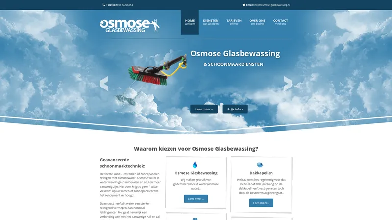 Website van Osmose Glasbewassing