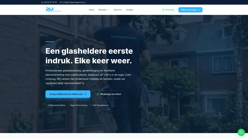 Website van RM Cleaning Service