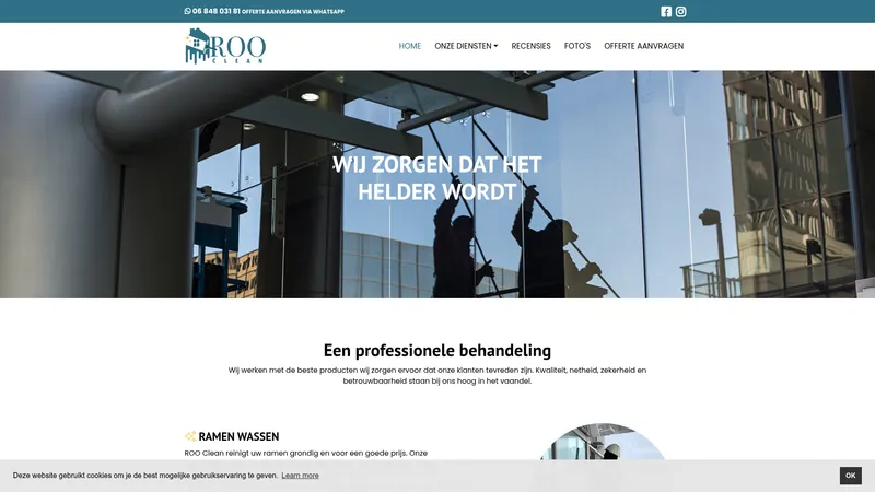Website van ROO Clean