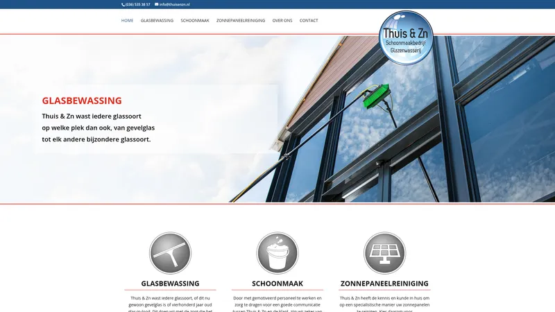 Website van S.M.B.-Glazenwasserij Thuis en Zn.
