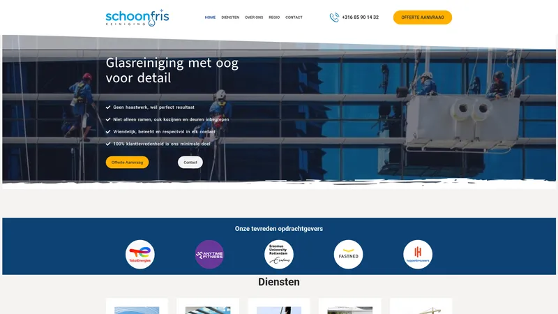 Website van Schoonfris reiniging