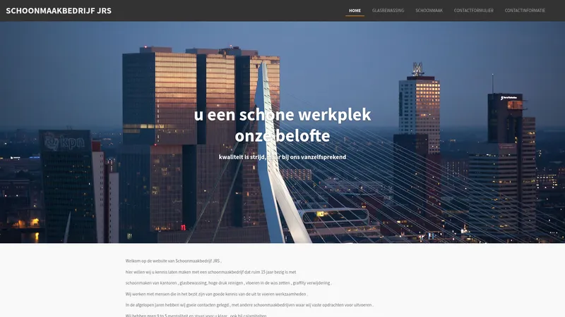 Website van Schoonmaakbedrijf en Glazenwasserij JRS
