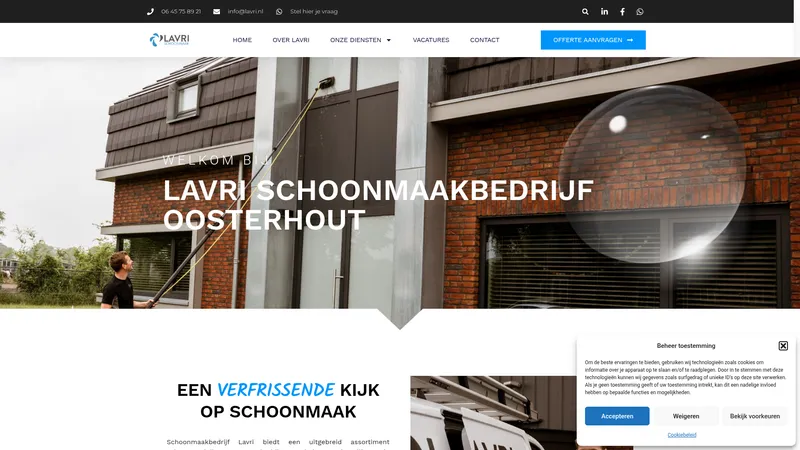 Website van Schoonmaakbedrijf Lavri B.V.