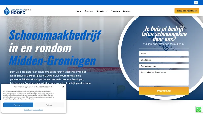 Website van Schoonmaakbedrijf Noord